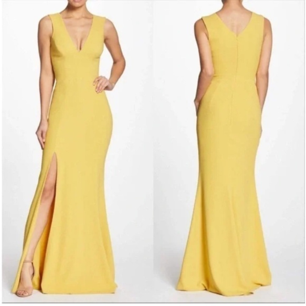 NWT - Dress the Population - Canary Yellow Gown - Size XS